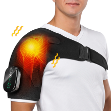Electric Heated Vibration Shoulder Massager Wrap Rotator Cuff Brace Pain Relief