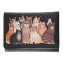 (Dark Grey) Meowfia Cats Tri-Fold Purse by Mala