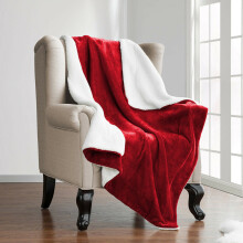(Single Sherpa Blanket) Christmas Red Blankets Soft Cozy Warm Thick Sherpa Fleece Travel Blanket