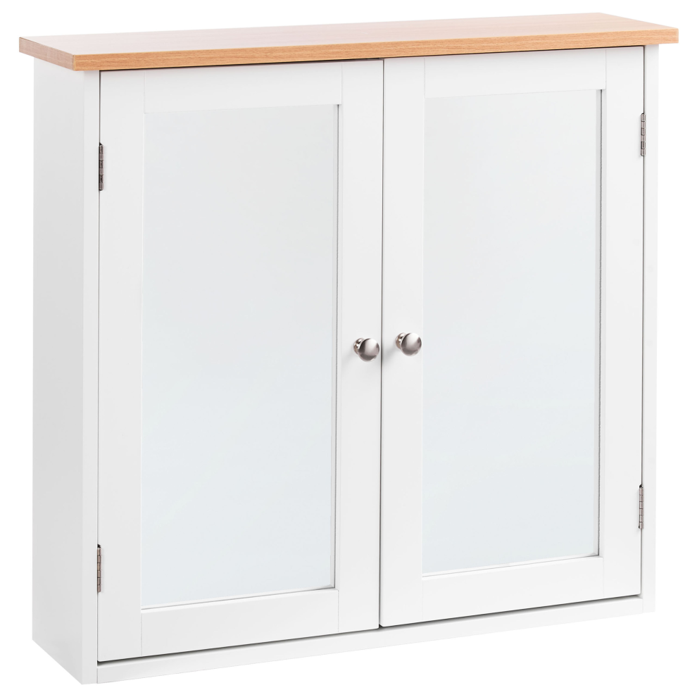 Bathroom Wall Mounted Mirror Cabinet ALAMOS 65 cm 60 cm White