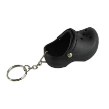 (Black)100%New,Mini Crocs Sandal Keychain Charm Keyring Key Holder Novelty keychain Gift