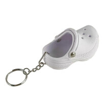 (White)100%New,Mini Crocs Sandal Keychain Charm Keyring Key Holder Novelty keychain Gift