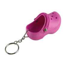 (Rose red)100%New,Mini Crocs Sandal Keychain Charm Keyring Key Holder Novelty keychain Gift