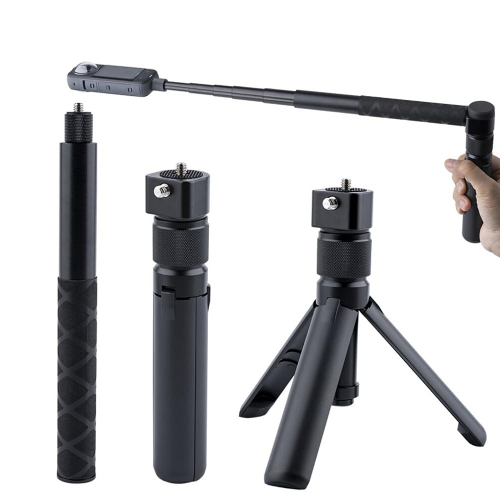Bullet Time Bundle Handle Tripod Rotating Grip With Invisible Selfie Stick For Insta 360 X4 X3 Dji Pocket 3 Gopro Universal Action Camera 47 Inch 6447073883071