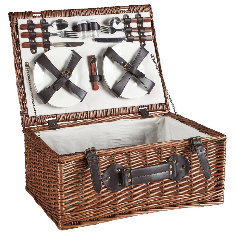 Picnic Basket PRUNEAU Wicker Brown