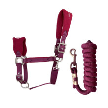 Fleece Padded Horse Halters with Nylon Lead, Wear Resistant Rose Gold Hardware, Durable Horse Bridle Halter Accessories