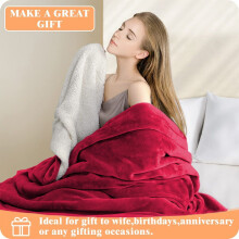 (Super Sherpa Blanket) Christmas Red Blankets Soft Cozy Warm Thick Sherpa Fleece Travel Blanket
