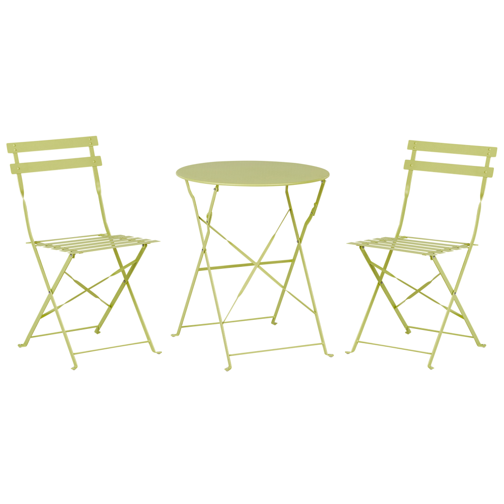 Bistro Set Folding FIORI Metal Lime Green