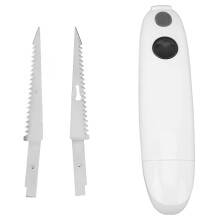 Electric Fillet Knife with Stainless Steel Body and Ergonomic PP Handle, Removable Blades for Cutting Pork, Chicken, Lamb