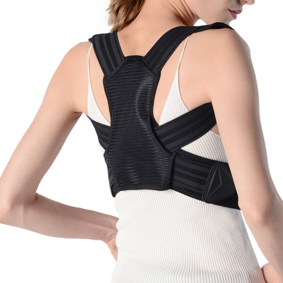 Posture Corrector Back Brace Support for Men and Women, Adjustable Upper Back Straightener with Lumbar Support Belt Size L