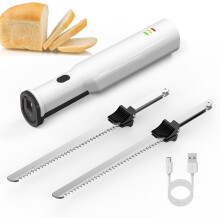 Electric Meat Carving Knife with 8-Inch Stainless Steel Blades, Safety Lock for Turkey, Bread, and Foam Crafting