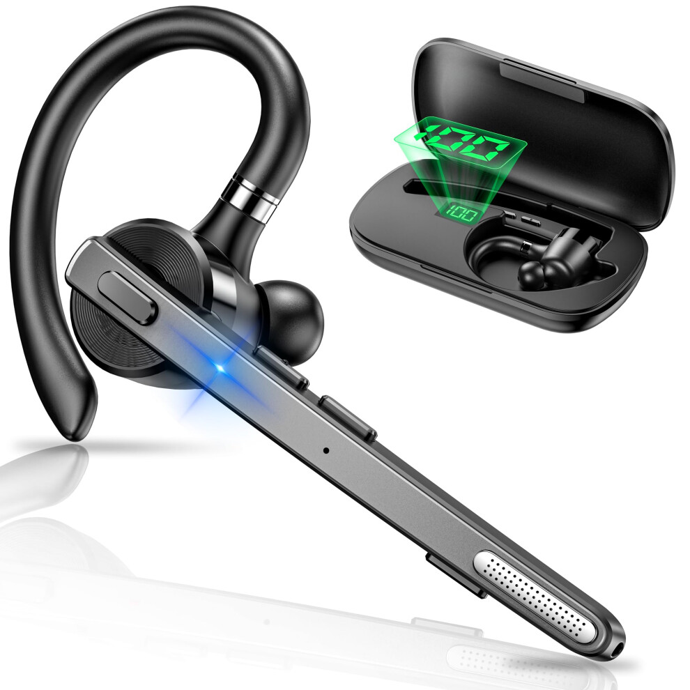 Bluetooth Headset Wireless Earpiece With 500Mah Case 72H Talk Time Enc Noise Cancelling Microphone V5.1 For Cell Phones 6038364510075