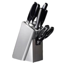 Stainless Steel Knife Holder Block - Durable Kitchen Organizer for Chef Knives and Scissors - Space-Saving Countertop Storage