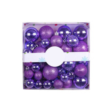 (Purple) 44 pcs Christmas Balls Christmas Home Decoration