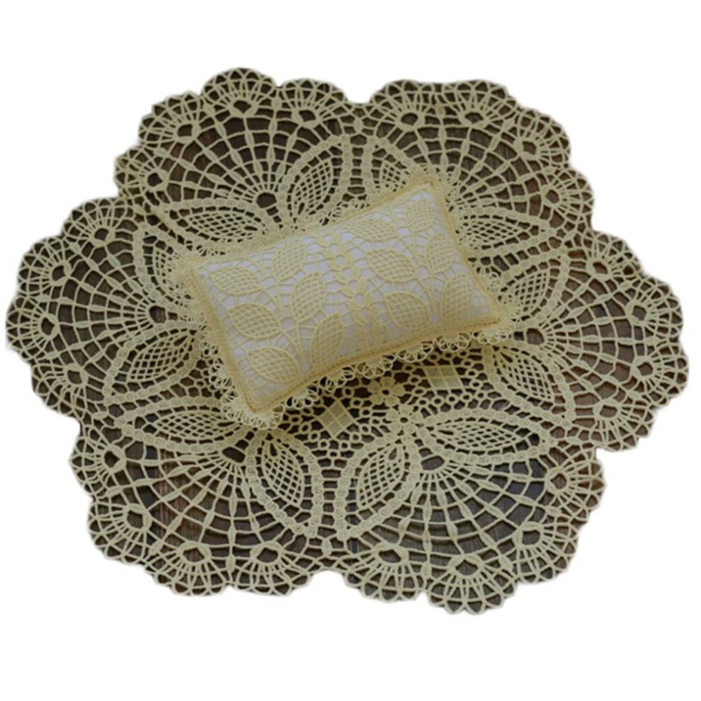 Baby Photography Props Wrap Mat For Newborn Boys And Girls - Soft Pillow With Lace Wrap For Photo Shoot 6947110395005
