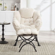 Recliner mit Fußstütze, Armlehnen und Seitentaschen Lesesessel mit Fußstütze Weißer Eckstuhl