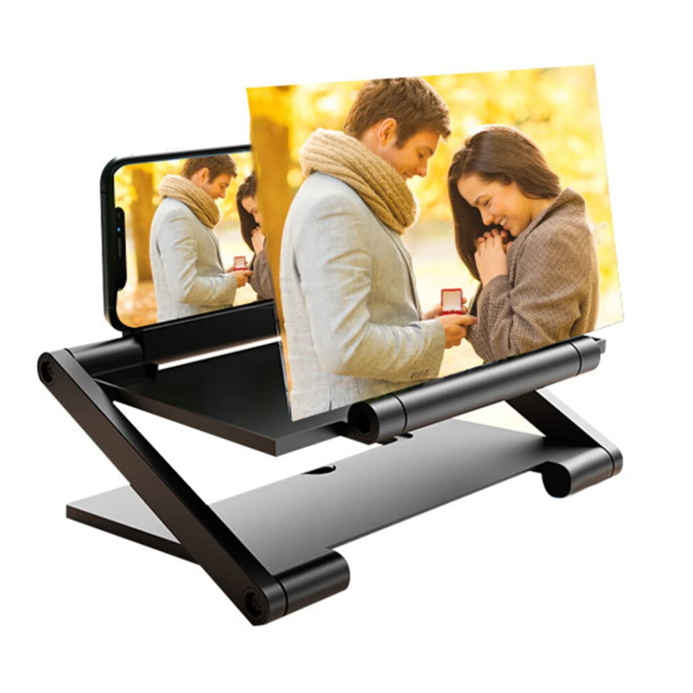 Mobile Screen Amplifier 7 Inch Foldable Portable Stand, Adjustable Height, Compatible With All Smartphones Black 6038364510518