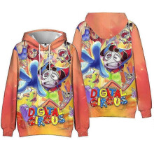 (7-8 Years, C) THE AMAZING DIGITAL CIRCUS Print Boys Girls Hooded Hoodies Hoody Sweatshirt Pullover