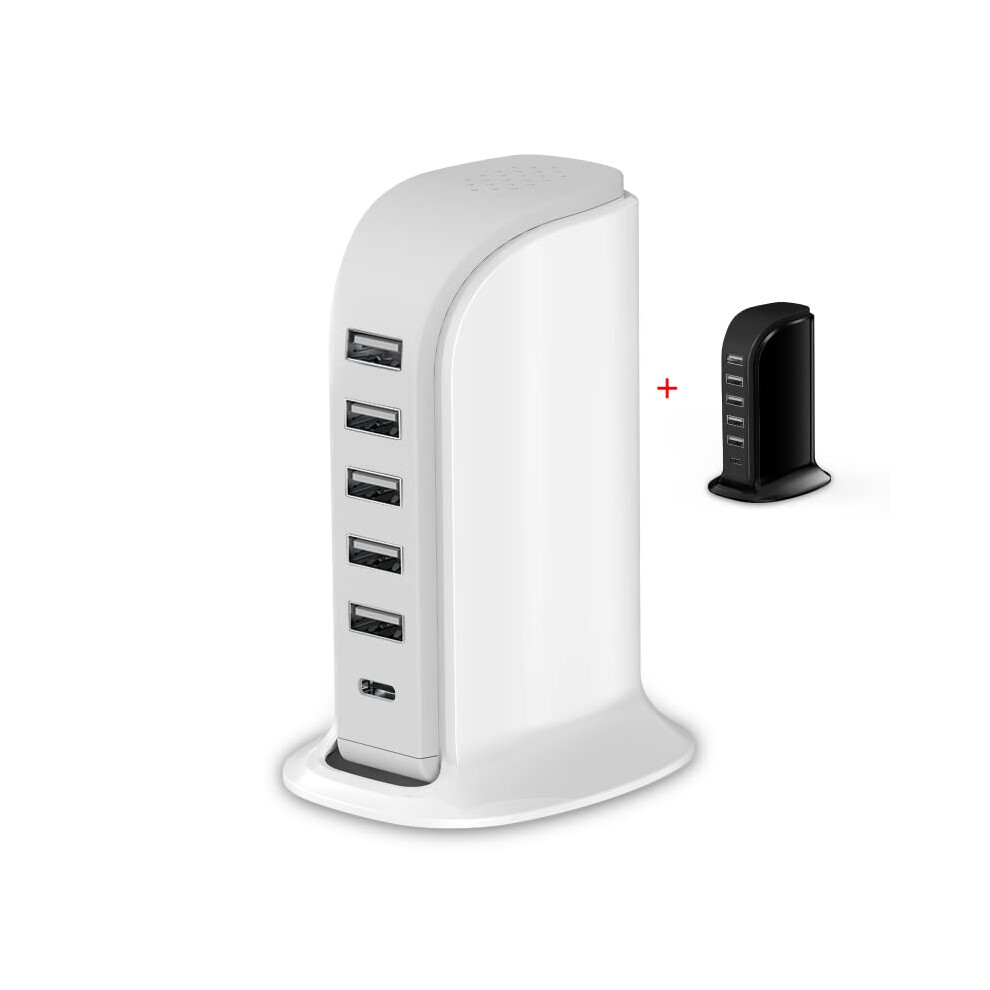 Charging Station For Multiple Devices And Fast Charging Hub Compatible With Smartphones And Tablets White/Black 6482260898230