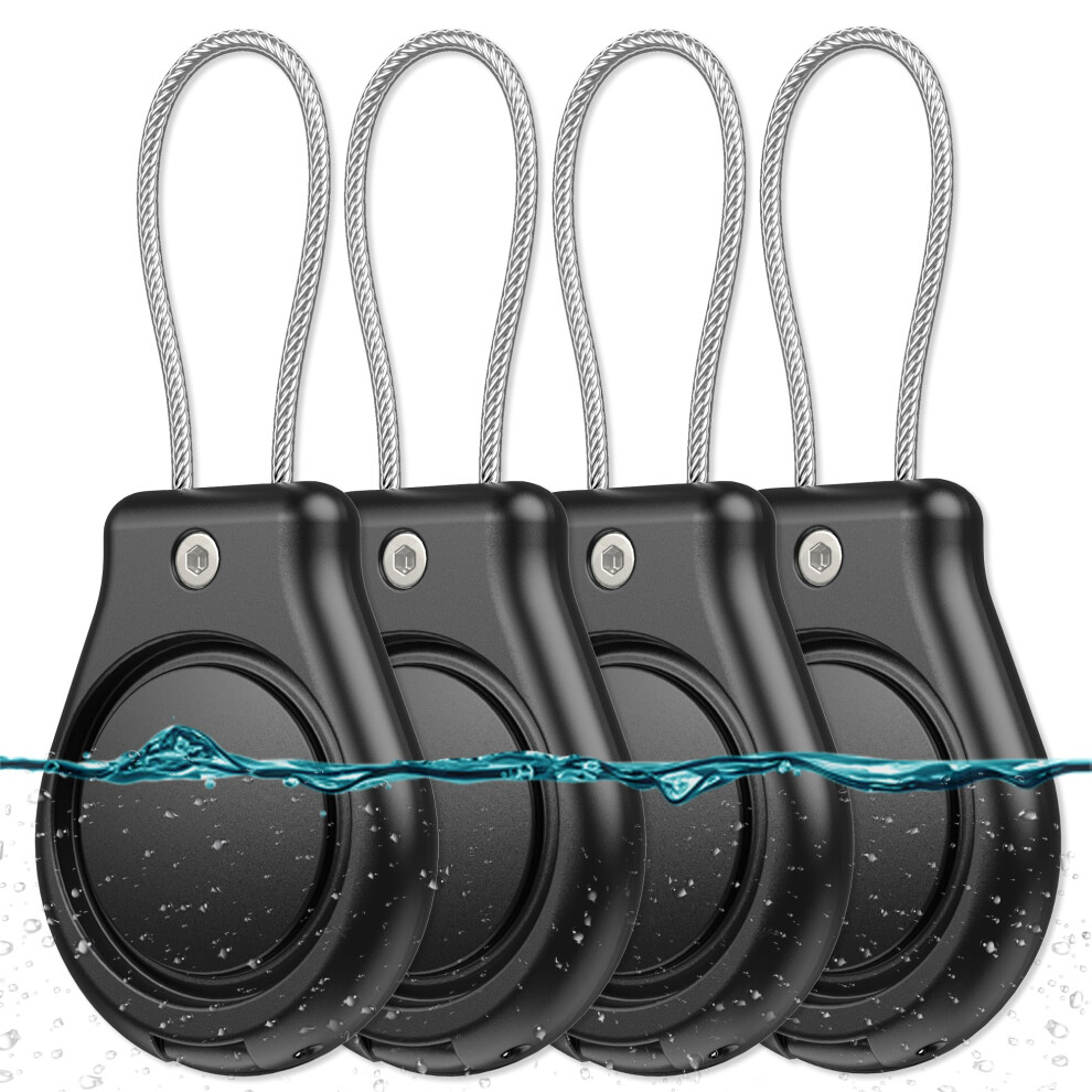 Airtag Holder 4 Pack With Wire Cable, Ipx8 Waterproof Keychain Holder, 360 Hard Protective Case For Apple Airtag 6447073884382
