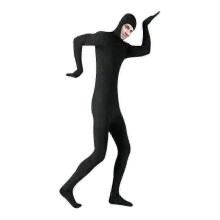 (XL, Black) Invisible Morph Zentai Suit Men's Women's Spandex Open Face Costume Cosplay