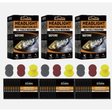 (3Set) Restowipes Headlight Restoration Kit, Resto Wipes, Automotive Headlamp Fluid Kit