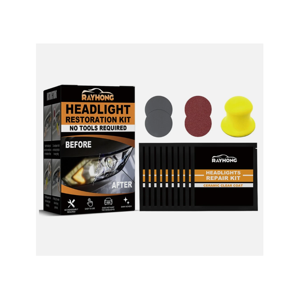 (1Set) Restowipes Head Restoration Kit, Resto Wipes, Automotive Headlamp Fluid Kit Light 4069369125546
