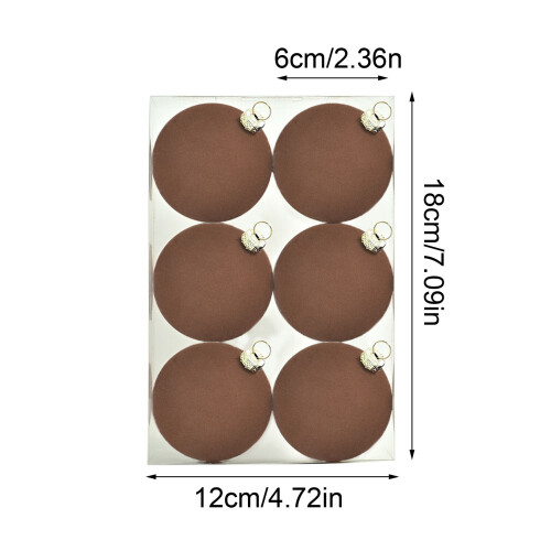 (Coffee) 6 pcs Christmas Balls Christmas Tree Decorations 1
