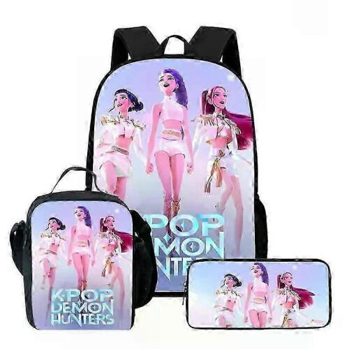 (D)Kpop Demon Hunters Backpack Shoulder Bag Lunch Bag Pencil Case School Rucksack