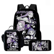 (E)Kpop Demon Hunters Backpack Shoulder Bag Lunch Bag Pencil Case School Rucksack