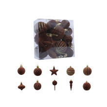 (Brown) 24 pcs Christmas Balls Christmas Decorations