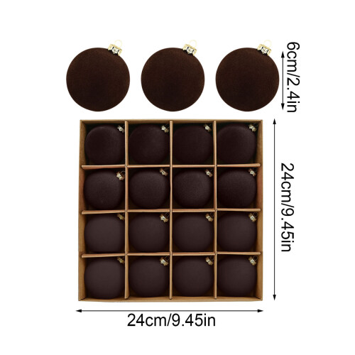 (Coffee) 16 pcs Christmas Balls Christmas Tree Decorations 1