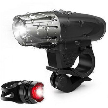 DANSI LED Fahrrad-Batterieleuchtenset, StVZO, schwarz, 44001