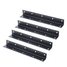 L-Shape Corner Brace Shelf Bracket 4 Pcs 7.9-Inch Black Stainless Steel Iron Right-Angle Furniture Fixing Hardware 25x25mm