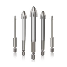 5-Piece Masonry Drill Bit Set - Hex Shank Carbide Drills for Ceramic, Tile, Glass, Wood, and Plastic 3-7mm