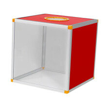 Raffle Box Donation Box Square Raffle Ball Cover 20 x 20 x 20 cm Clear Front Transparent Fundraising Display