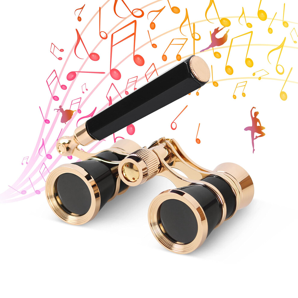 Opera Glasses Binoculars 3X25 Compact Theater Glasses For Adults Kids Women With Handle For Concerts And Events Black 6947110396255
