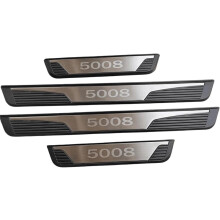 Bildør Sill Scuff Plate Protector Accessories, for Peugeot 5008, rustfritt stål med plastdekkingsdeler
