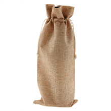 12pcs Simple Linen Fabric Wine Bag with Drawstring