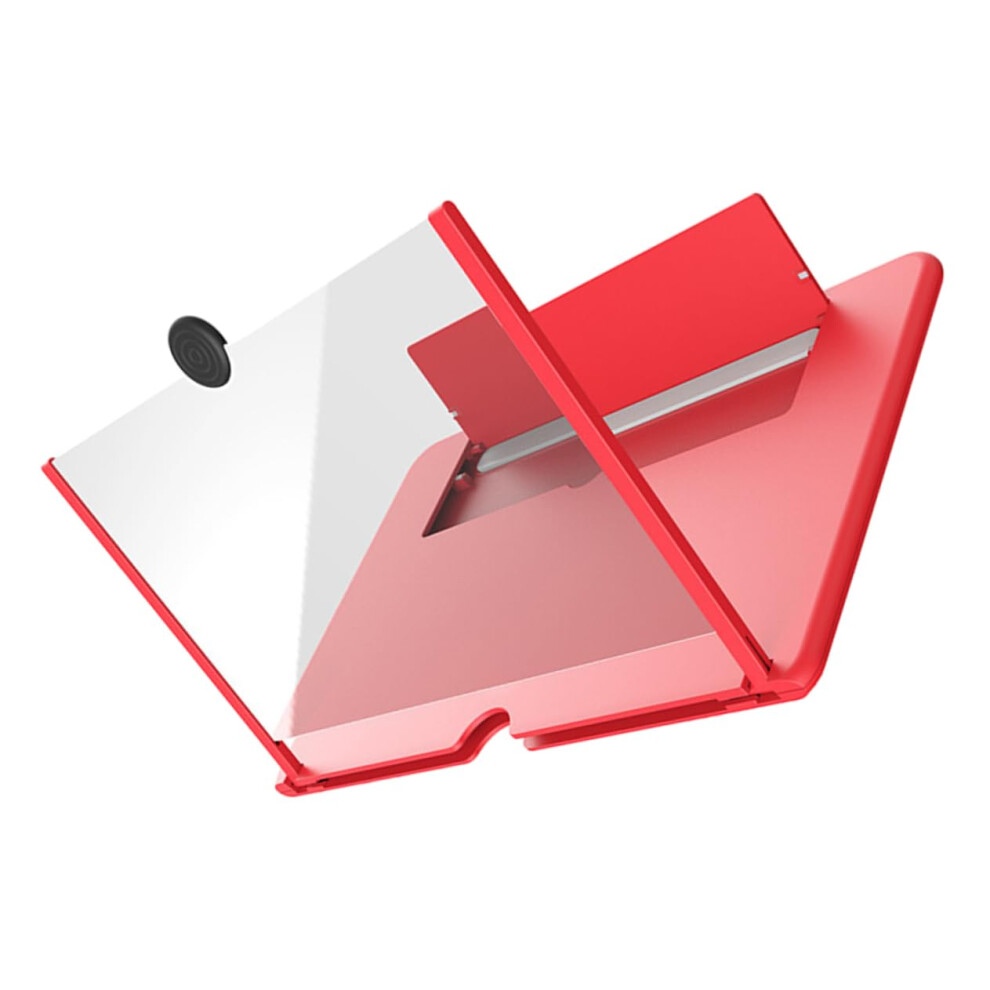 Multifunctional Screen Amplifier 12 Inch Phone Screen Magnifier with Adjustable Hands Red Color for All Smartphones