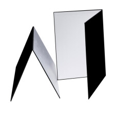 3 in 1 Light Reflectors for Photography - 2Pcs Foldable Diffuser Boards A3, 360 Rotation, Black White Silver for Food Jewelry Still Life