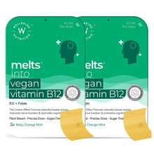 WELLBEING NUTRITION Melts Vegan Vitamin B12 |Brain & Nerve Support |Instant Absorption - Pack Of 2