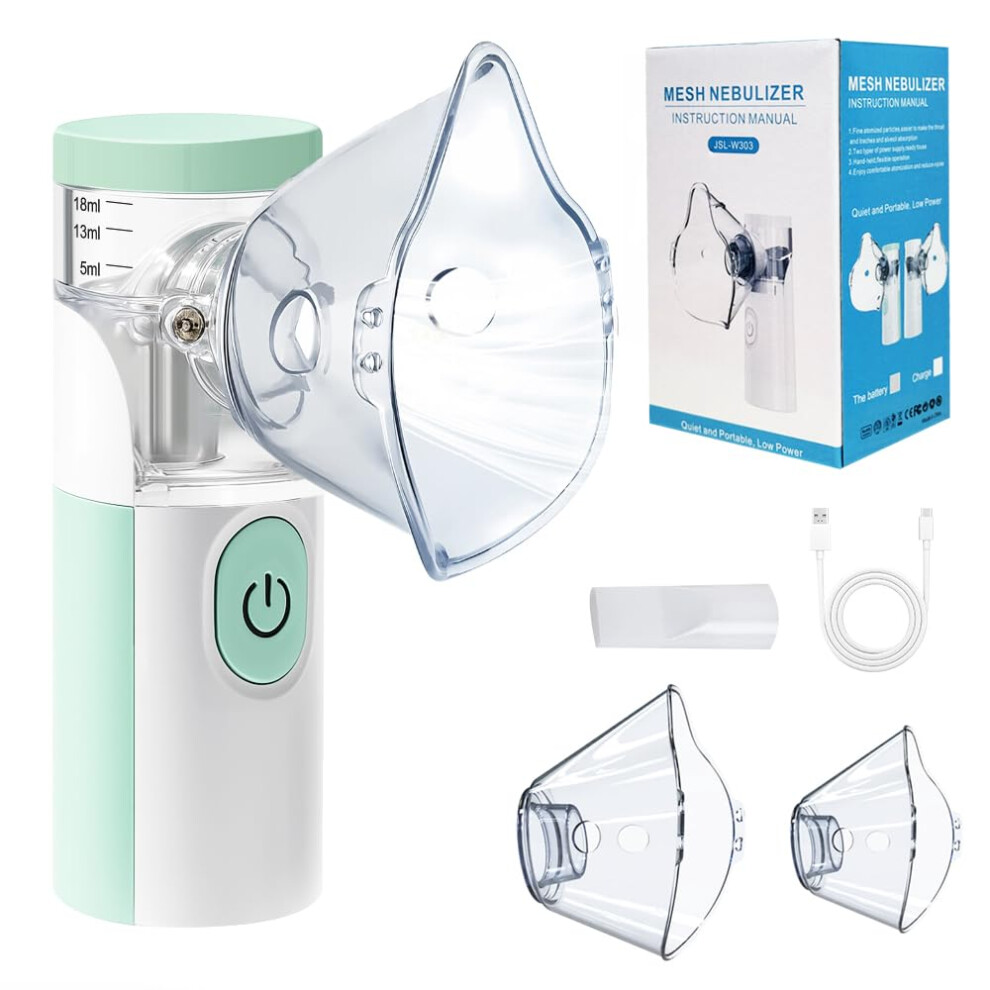 Green/White Inhaler Machine For Adults And Children, Rechargeable Portable Quiet Inhaler, And Design