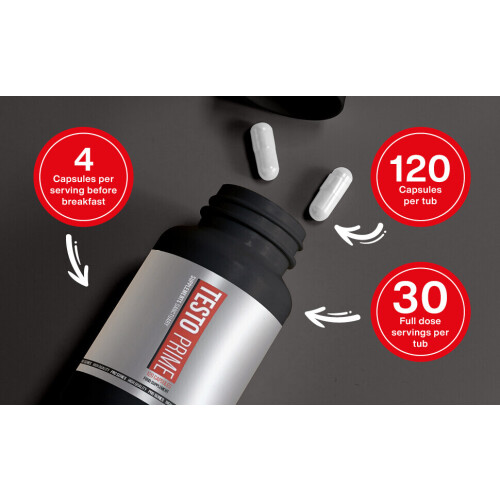 Testo Prme Testosterone Booster (120 Capsules), Pro Series