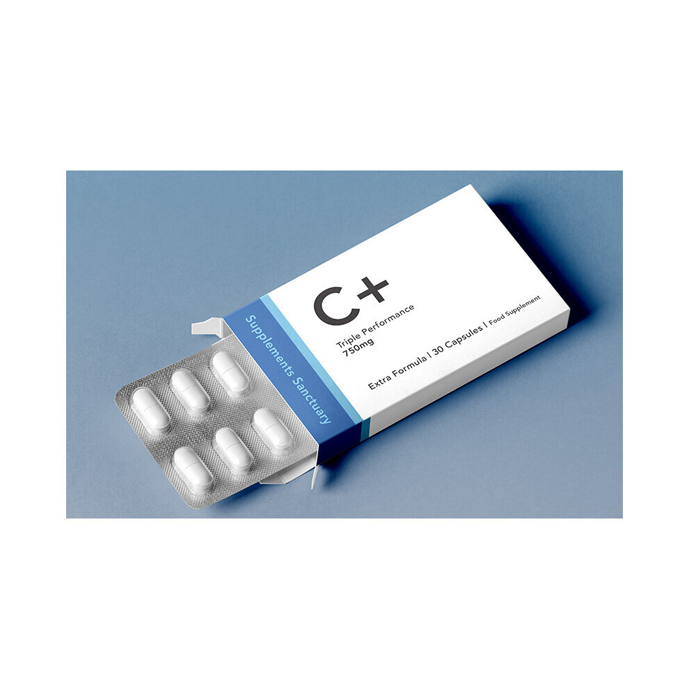 Supplements Sanctuary C+ Triple Performance Enhancer - 30 Capsules | All-Natural Energy, Endurance, Focus & Vitality