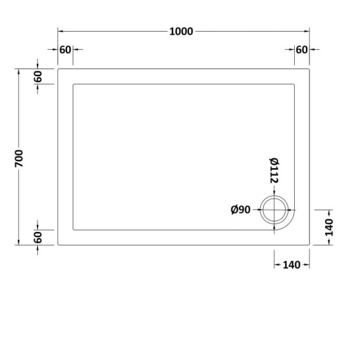 NES Home Slim 1000 x 700 Rectangular Stone Resin Shower Tray For Wetroom Enclosure 2