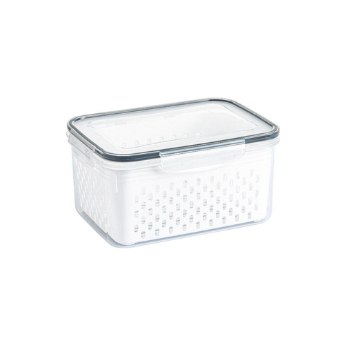 Refrigerator Storage Box Fridge Organizer Vegetable Fruit Boxes Drain Basket Containers Pantry,Small