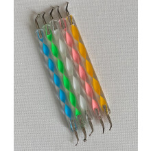Set of 5 Curved Tips Dotting Tools for Nail Art and Boho Decor, Assorted Sizes for Spiral Ribbon Designs