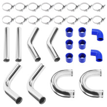 Set universal de conducte pentru intercooler turbo boost, 2,5 inch (64 mm), 8 buc.