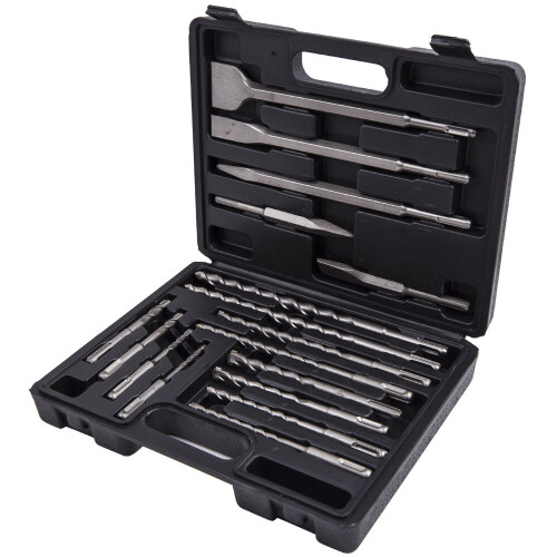 17x Rotary Hammer Bits Drill Bit & Chisel Set for SDS Plus Drills